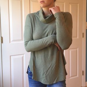 Aiden y soft green turtleneck long sleeve